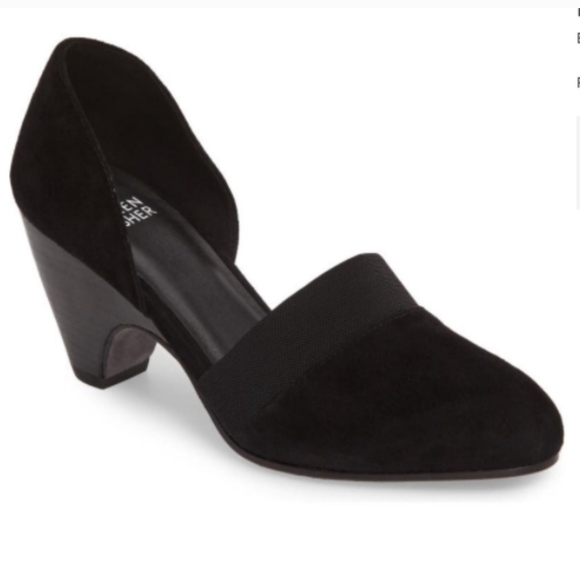 Eileen Fisher Bailey d'Orsay Black Suede Pumps. - Picture 1 of 16